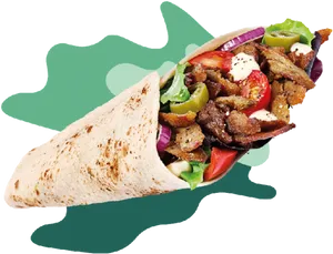 Delicious Shawarma Wrap PNG image