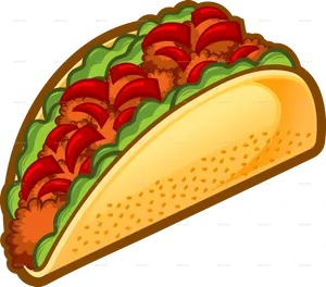 Delicious Taco Illustration PNG image