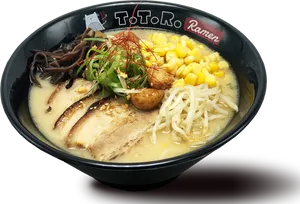 Delicious Tonkotsu Ramen Bowl PNG image