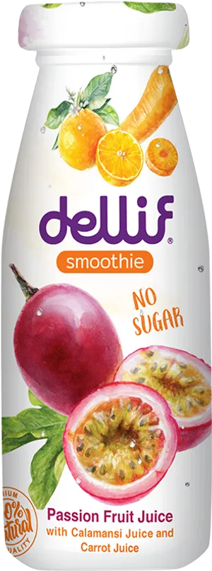 Delif Smoothie Passion Fruit Juice Bottle PNG image