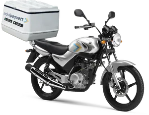 Delivery Motorcyclewith Insulated Box PNG image