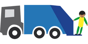 Delivery Truckwith Driver Cartoon