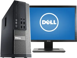 Dell Desktopand Monitor Setup PNG image