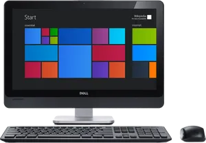 Dell Inspiron Desktop Computer Setup PNG image