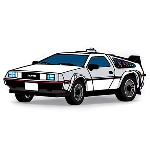 Delorean Outline Vector Art Png 06122024 PNG image