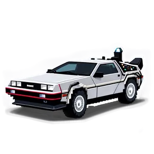 Delorean Tribute In Pixel Art Png 69 PNG image