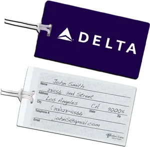 Delta Airline Luggage Tag PNG