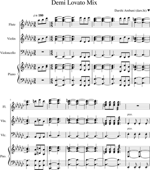 Demi_ Lovato_ Mix_ Sheet_ Music PNG