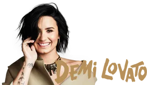 Demi Lovato Smiling Portrait PNG