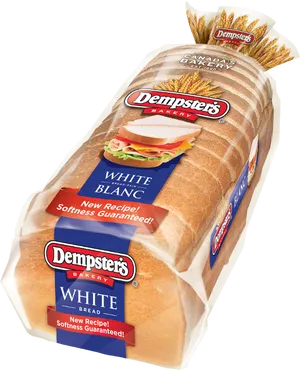 Dempsters White Bread Loaf Packaging PNG image