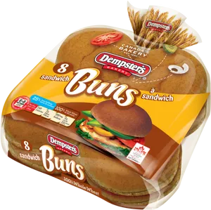 Dempsters Whole Wheat Sandwich Buns Packaging PNG image