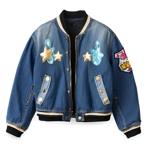 Denim Bomber Jacket PNG 06282024 PNG