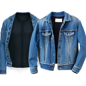 Denim Bomber Jacket Rugged PNG 95
