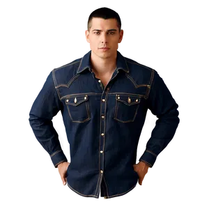 Denim Collar Shirt Png 06272024 PNG image