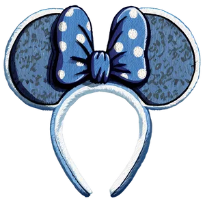 Denim Minnie Mouse Ears PNG Shg