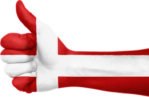 Denmark Flag Thumbs Up Gesture PNG image