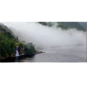 Dense Fog Over Mountain Dam PNG Dey PNG
