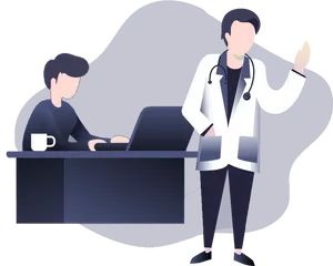 Dental Consultation Vector Illustration PNG