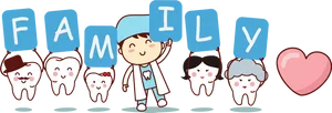 Dental Family Cartoon PNG image