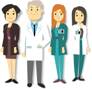 Dental Team Cartoon Illustration PNG image