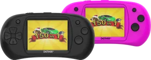 Denver Portable Gaming Consoles Black Pink PNG image