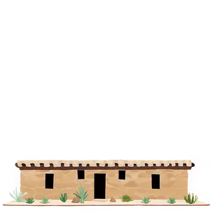 Desert Adobe Building PNG 3