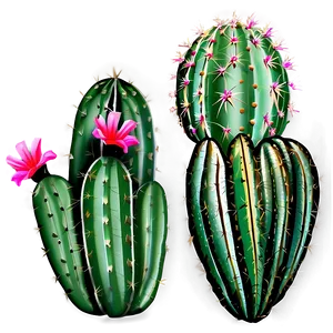 Desert Cactus Floral PNG Pgi75 PNG