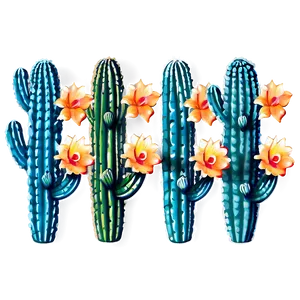 Desert Cactus Floral PNG Rmq PNG