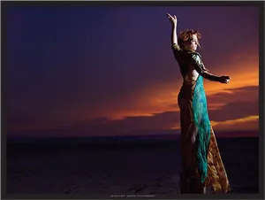 Desert_ Dancer_at_ Sunset_ Sky PNG image