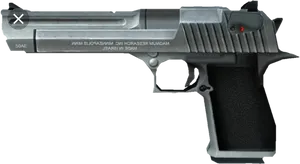 Desert Eagle Silver Model PNG image