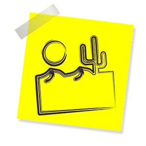 Desert Scene Sticky Note Icon PNG