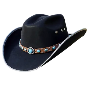 Designer Black Cowboy Hat PNG 86