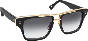Designer Black Gold Sunglasses