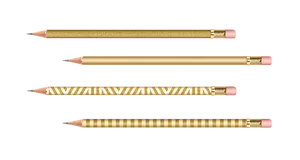 Designer Gold Pattern Pencils