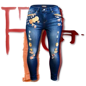 Designer Jean Pattern PNG 84