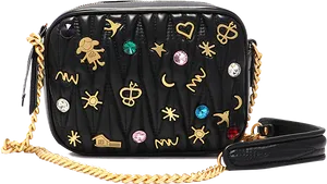 Designer Quilted Crossbody Bagwith Charmsand Chain Strap