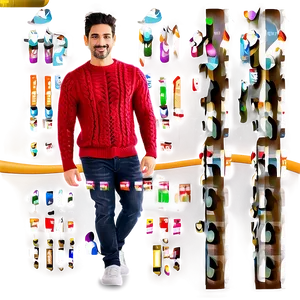 Designer Red Sweater PNG 86