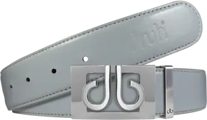 Designer Silver Buckle Leather Belt PNG