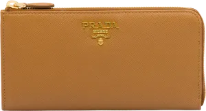 Designer Tan Leather Wallet Prada PNG image