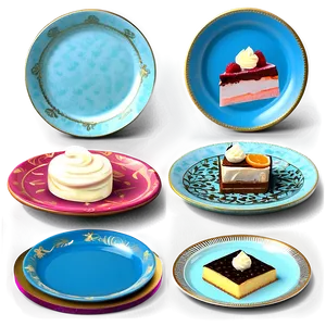 Dessert Plates Collection PNG Xgy28 PNG
