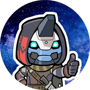 Destiny2 Cartoon Guardian Approval PNG image