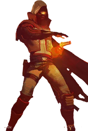 Destiny2 Hunterwith Golden Gun PNG image