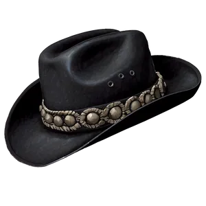 Detailed Black Cowboy Hat PNG Wth