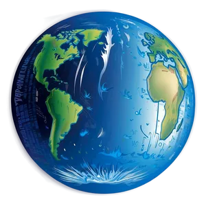 Detailed Blue Planet Vector Png 06292024 PNG image