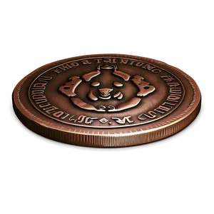Detailed Bronze Coin PNG 24