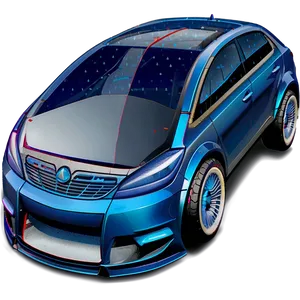 Detailed Car Blueprint PNG 50 PNG