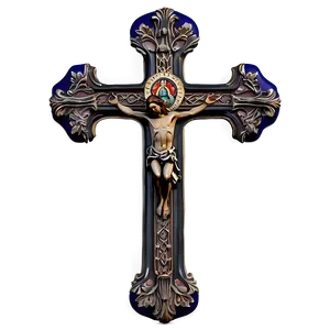 Detailed Catholic Cross Render PNG 06122024