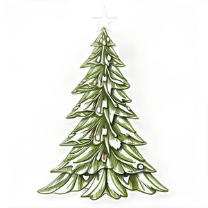 Detailed Christmas Tree Line Work PNG 06132024 PNG
