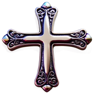 Detailed Chrome Heart Cross Motif Png 06132024 PNG image