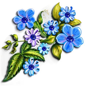 Detailed Corner Flower Artwork PNG Qsw40 PNG
